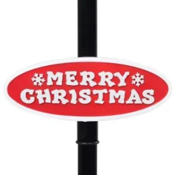 Kerstverlichting-vidaXL Straatlantaarn met kerstman 81x40x188 cm PVC zwart en rood