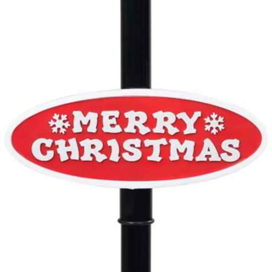 Kerstverlichting-vidaXL Straatlantaarn met kerstman 81x40x188 cm PVC zwart en rood