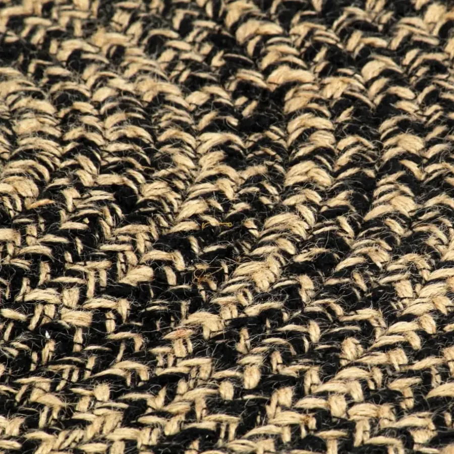 vidaXL Tapijt – Zwart Jute – Tijdloos Design – Natuurlijk Gevlochten