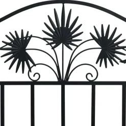 vidaXL Tuinbank met vogels en bloemen ontwerp -Zwart - Staal - 104x52.5x89 cm