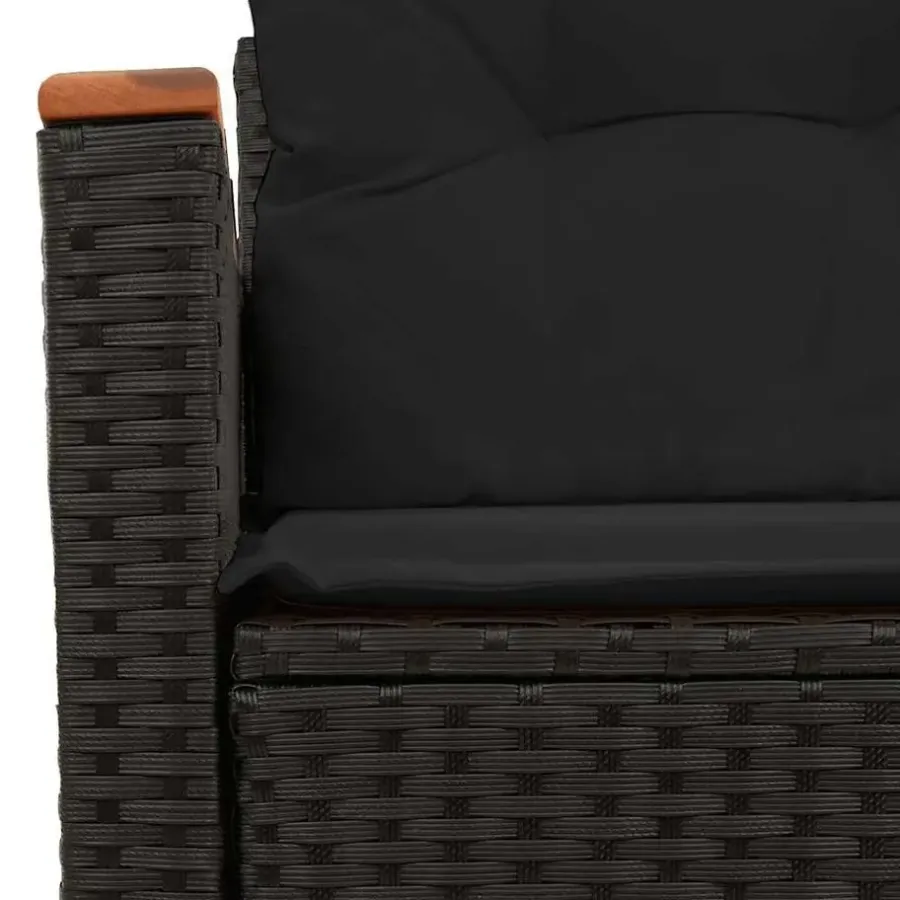 vidaXL Tuinbank 2-Zits – Zwart Polyrattan – 124x62x69 cm – Weerbestendig Design