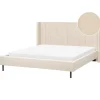Beliani VILETTE - Tweepersoonsbed - Beige - 180 x 200 cm - Bouclé