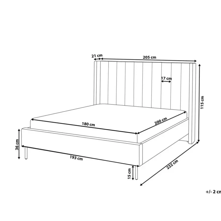 Beliani VILETTE - Tweepersoonsbed - Beige - 180 x 200 cm - Bouclé