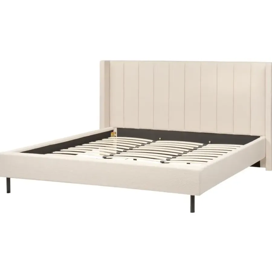 Beliani VILETTE - Tweepersoonsbed - Beige - 180 x 200 cm - Bouclé