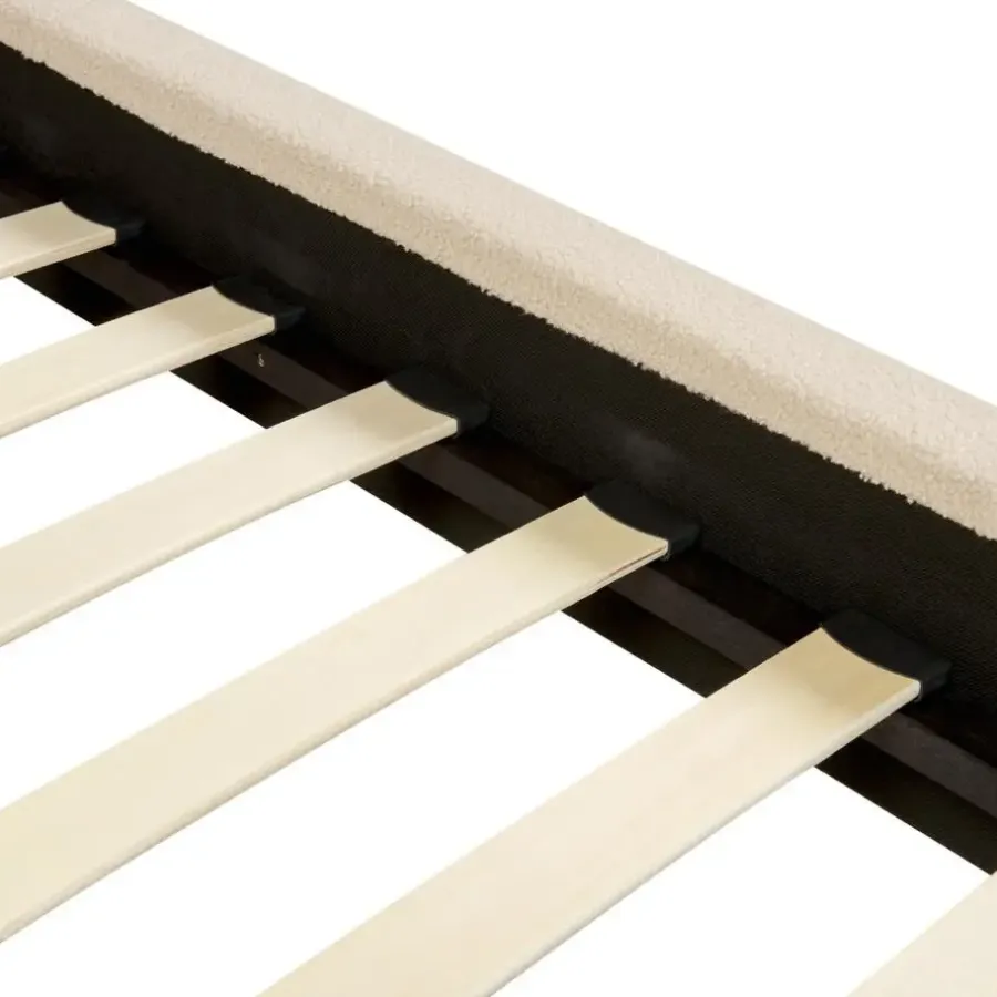 Beliani VILETTE - Tweepersoonsbed - Beige - 180 x 200 cm - Bouclé
