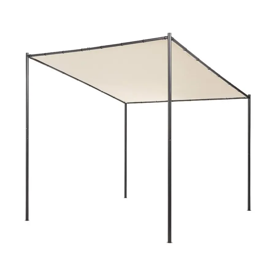 Beliani VIMINO - Tuinpaviljoen - Beige - Staal