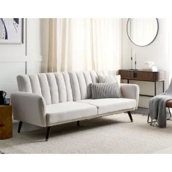 Beliani VIMMERBY - Slaapbank - Beige - Polyester