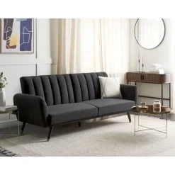Beliani VIMMERBY - Slaapbank - Zwart - Polyester