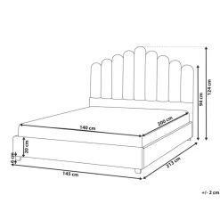 Twijfelaars-Beliani VINCENNES - Bed - Pastelroze - 140 x 200 cm - Fluweel