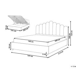 Beliani VINCENNES - Bed met opbergruimte - Roze - 140 x 200 cm - Fluweel