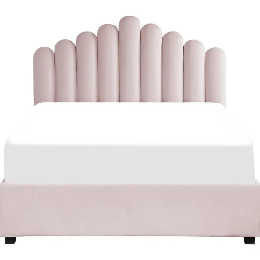 Beliani VINCENNES - Bed met opbergruimte - Roze - 140 x 200 cm - Fluweel