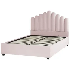 Beliani VINCENNES - Bed met opbergruimte - Roze - 140 x 200 cm - Fluweel