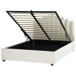 Beliani VINCENNES - Bed met opbergruimte - Wit - 140 x 200 cm - Fluweel