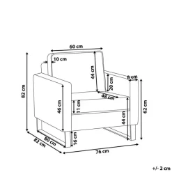 Beliani VIND - Fauteuil - Zwart - Corduroy