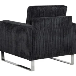 Beliani VIND - Fauteuil - Zwart - Corduroy