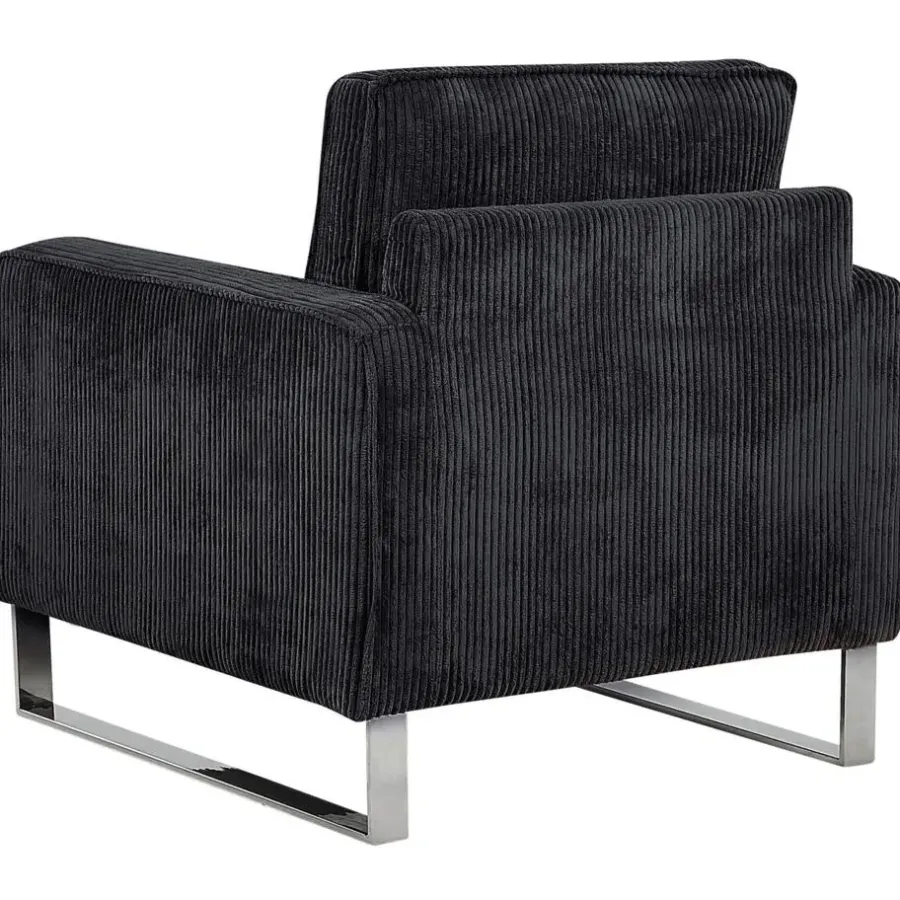 Beliani VIND - Fauteuil - Zwart - Corduroy