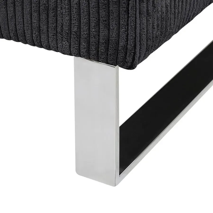 Beliani VIND - Fauteuil - Zwart - Corduroy