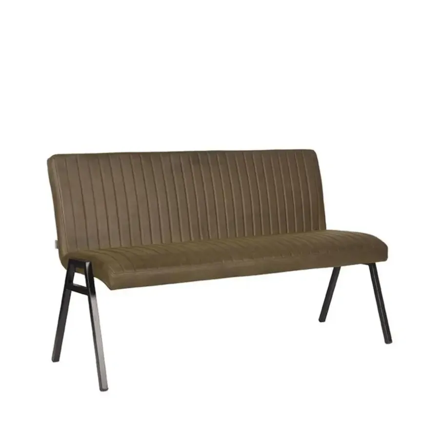 LABEL51 Vine Interior Eetkamerbank Paisley Army green Microvezel 145x62x86