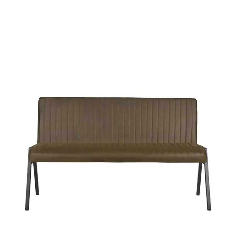 LABEL51 Vine Interior Eetkamerbank Paisley Army green Microvezel 145x62x86