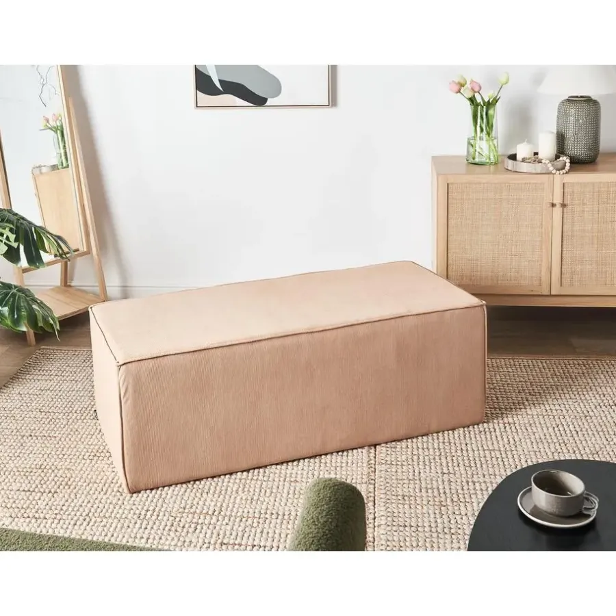 Leen Bakker VINITA - Poef - Beige - Corduroy