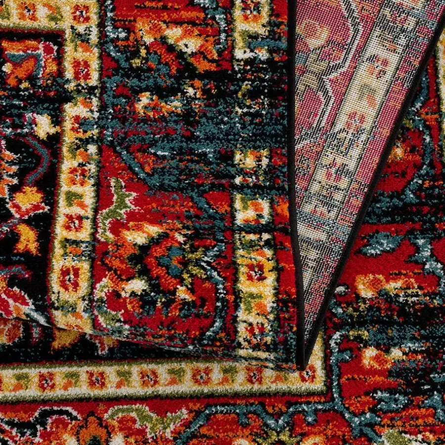 Muratap Vintage Marrakech Vloerkleed Zwart / Multi Laagpolig - 160x230 CM