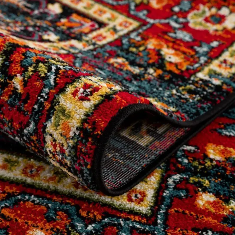 Vloerkleden|Laagpolige Vloerkleden-Muratap Vintage Marrakech Vloerkleed Zwart / Multi Laagpolig - 140x200 CM