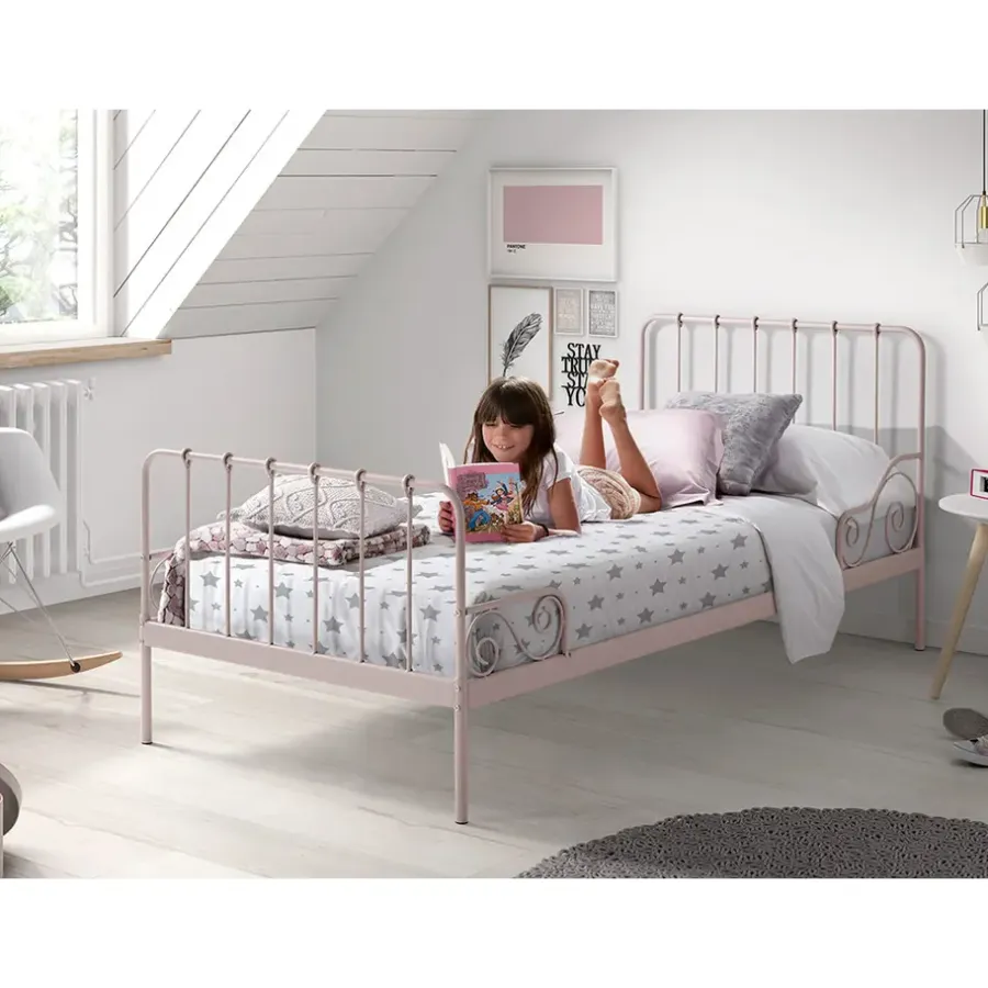 Kinderbedden-Vipack bed Alice - roze - 90x200 cm