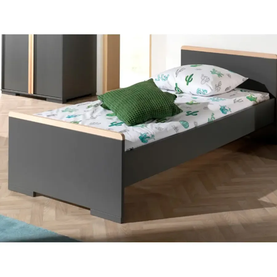 Kinderbedden-Vipack bed Londen - antraciet - 90x200 cm
