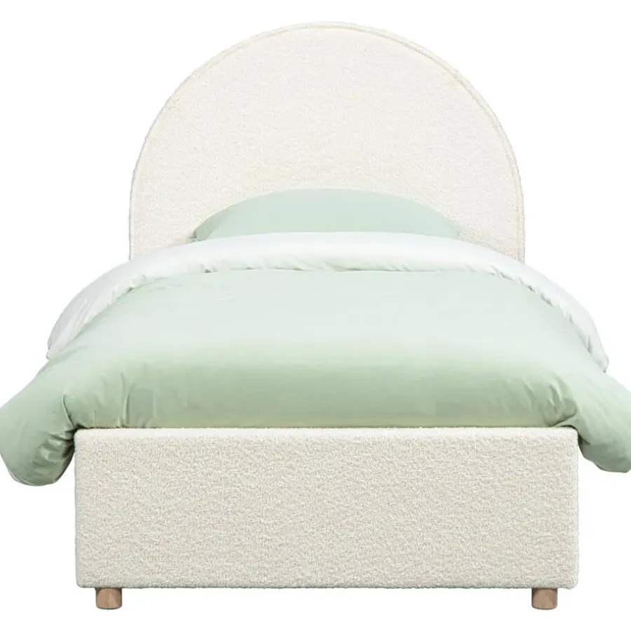 Kinderbedden|1-Persoons Bedden-Vipack bed Moon met opbergruimte - wit - 90x200 cm