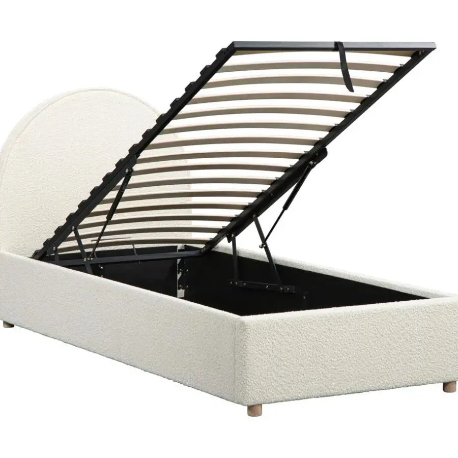 Kinderbedden|1-Persoons Bedden-Vipack bed Moon met opbergruimte - wit - 90x200 cm