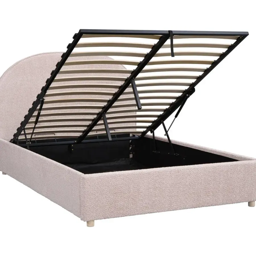 2-Persoons Bedden|Twijfelaars-Vipack bed Moon met opbergruimte - roze - 140x200 cm