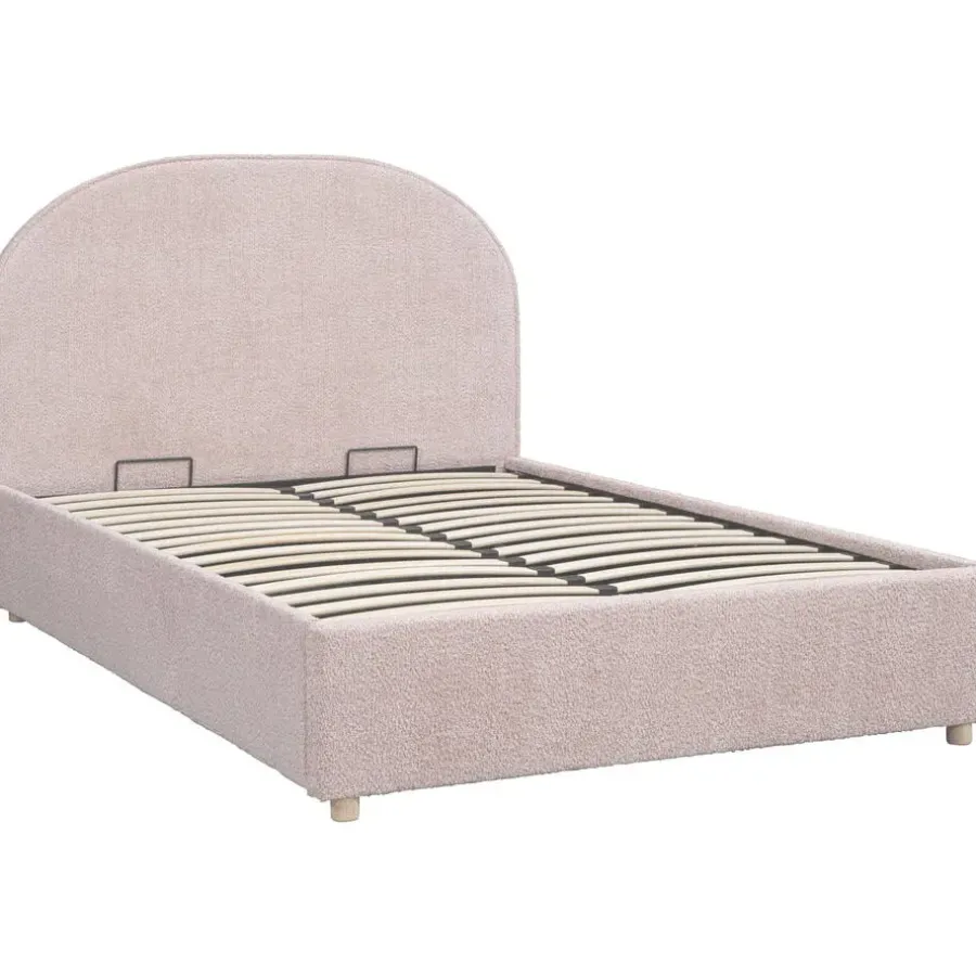 2-Persoons Bedden|Twijfelaars-Vipack bed Moon met opbergruimte - roze - 140x200 cm
