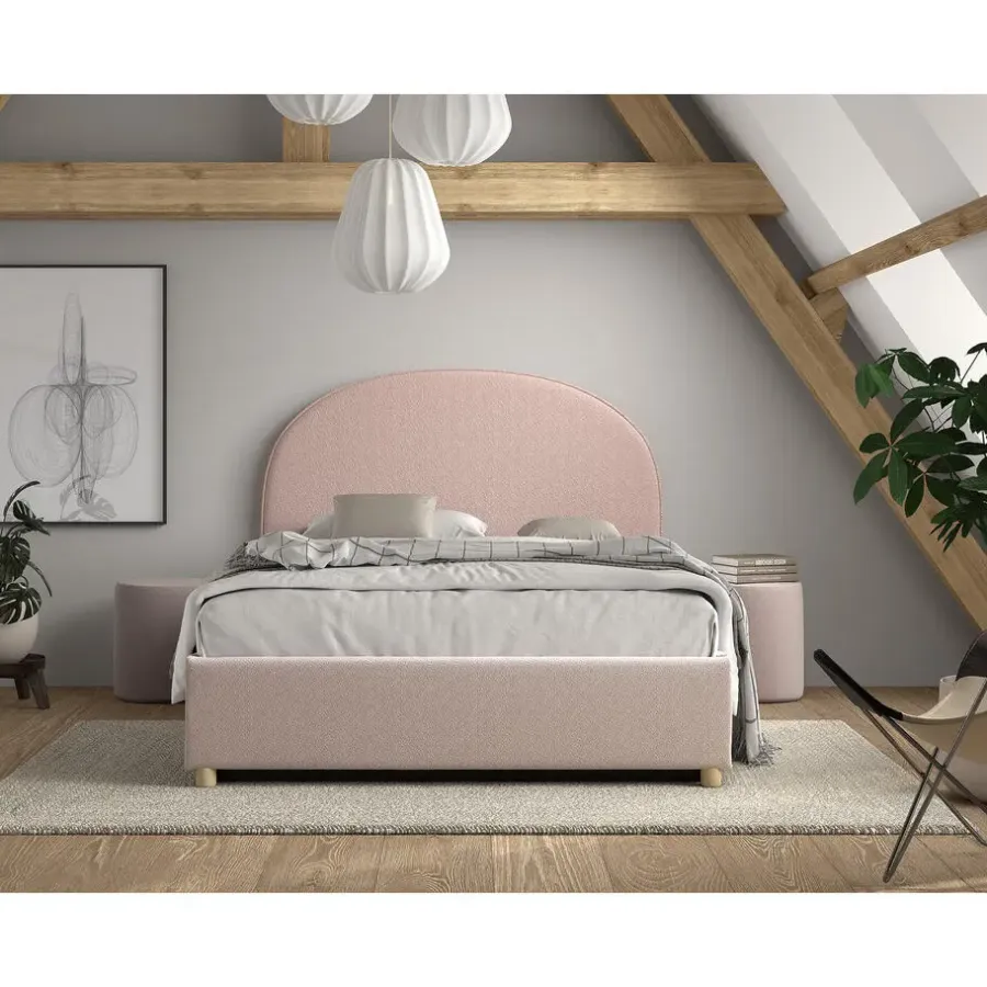 2-Persoons Bedden|Twijfelaars-Vipack bed Moon met opbergruimte - roze - 140x200 cm