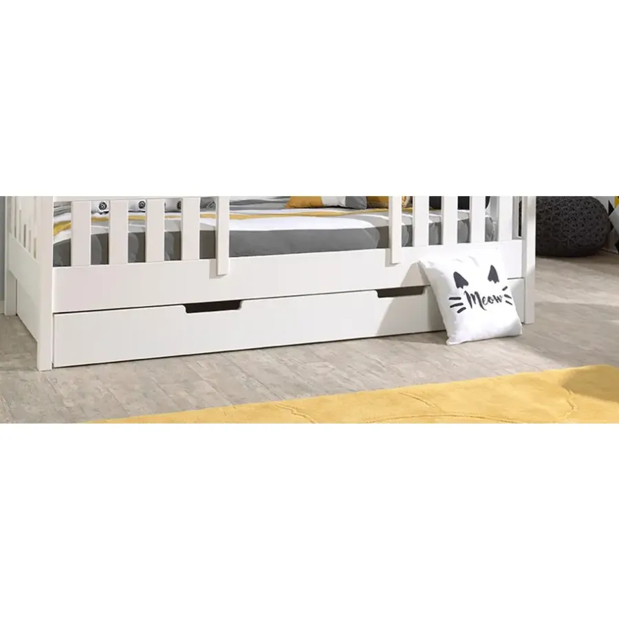 Kinderbedden-Vipack Bedlade/rolbed Huisbed - wit - 19x97x198 cm