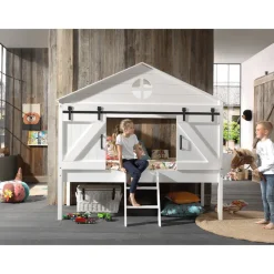 Kinderbedden-Vipack halfhoogslaper Bernie - wit - 218,3x101x201,8 cm