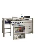 Kinderbedden-Vipack halfhoogslaper Pino met bureau en ladekast - wit - 114x105,4x209,4 cm
