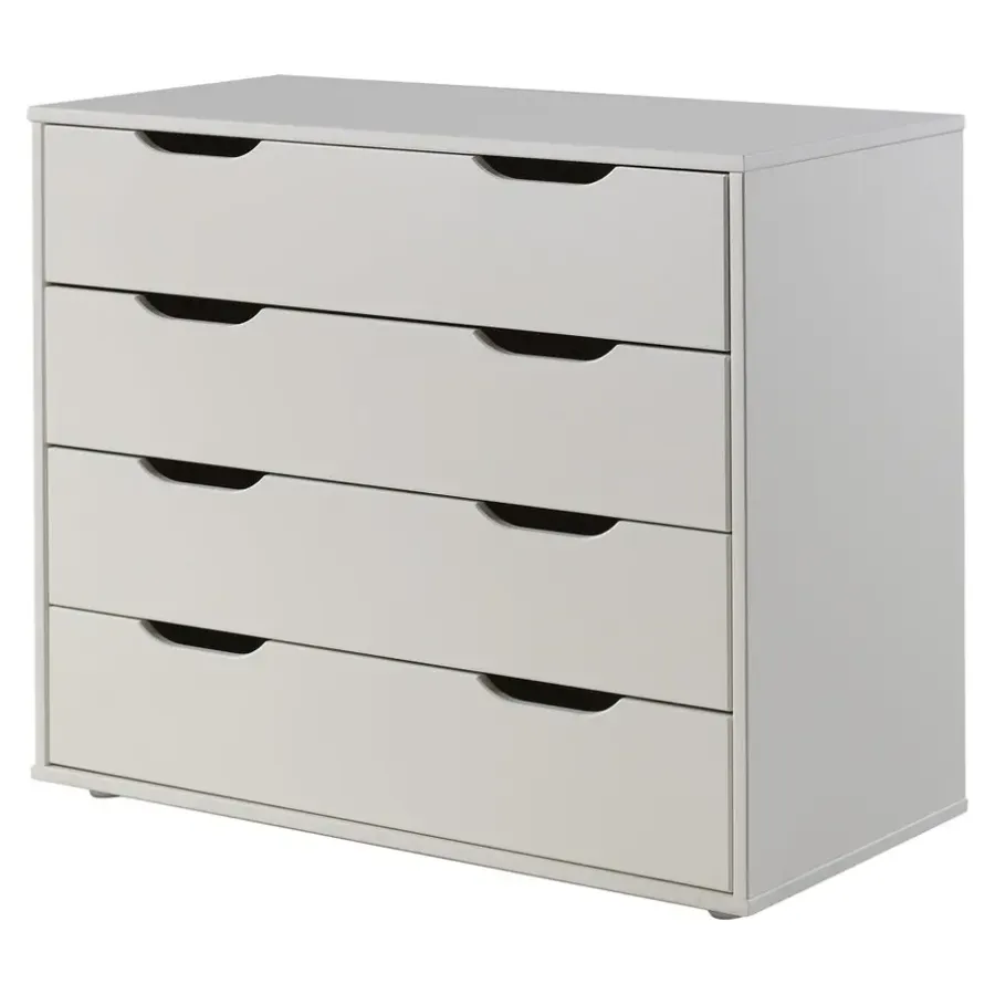 Vipack halfhoogslaper Pino met bureau - incl. lades - wit - 114x105x209,3 cm