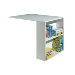 Kinderbedden-Vipack halfhoogslaper Pino met bureau en boekenkast - wit - 114x105,4x209,4 cm