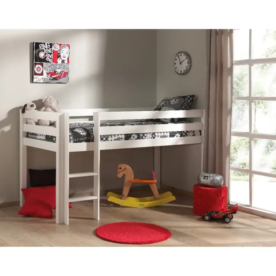 Kinderbedden-Vipack halfhoogslaper Pino - wit - 114x105,3x209,3 cm