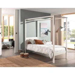 Vipack hemelbed Pino - wit - 207,6x97,3x190,5 cm