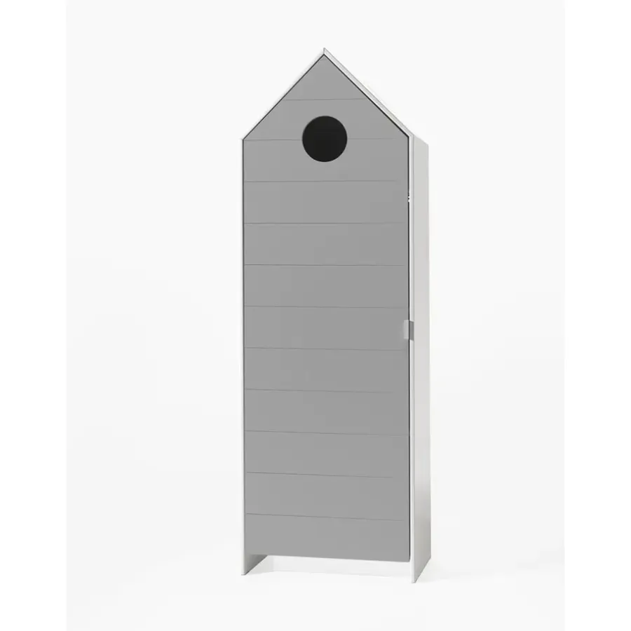 Kinderkledingkasten-Vipack kledingkast Casimi 1 deurs - grijs - 171,5x57,6x37 cm