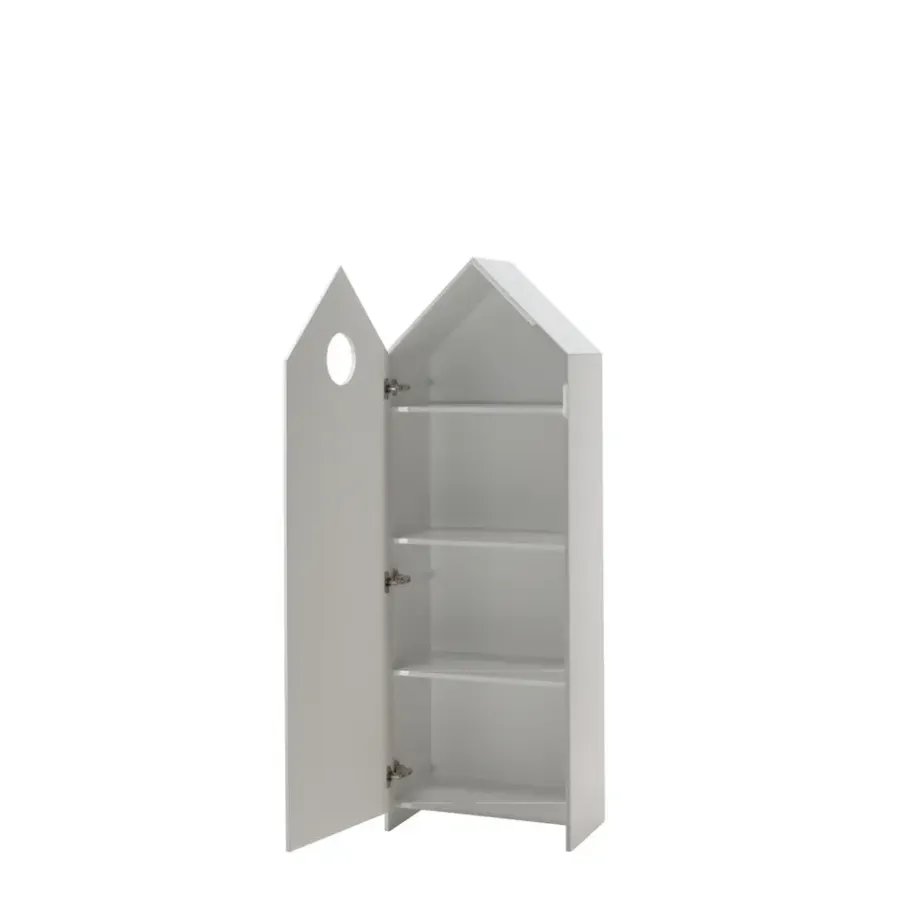 Kinderkledingkasten-Vipack kledingkast Casimi 1 deurs - grijs - 171,5x57,6x37 cm