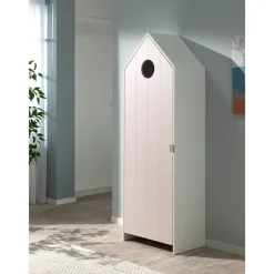 Kinderkledingkasten-Vipack kledingkast Casimi 1 deurs - roze - 171,5x57,6x37 cm