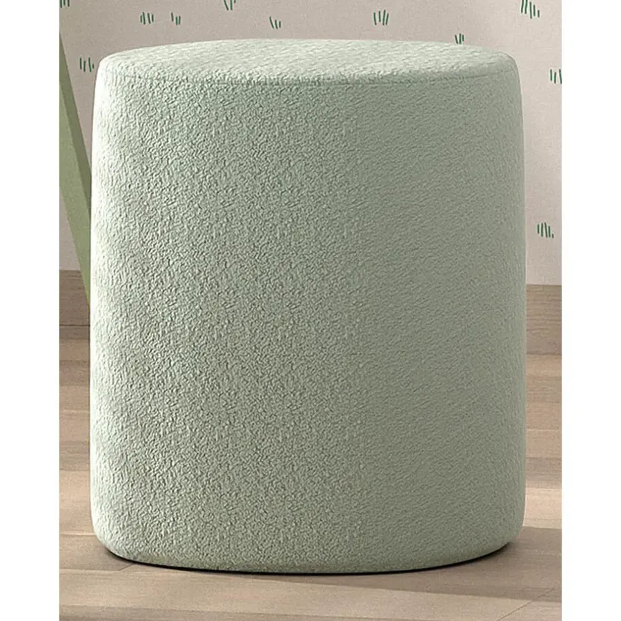 Poefen-Vipack poef Moon - 41x41 cm - Mint bouclé stof