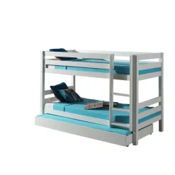 Kinderbedden-Vipack stapelbed Pino met onderbed - wit - 140x103x208 cm