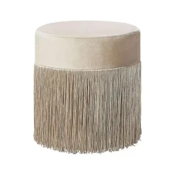 Beliani VIRGINIA - Poef - Beige - 36 cm - Fluweel