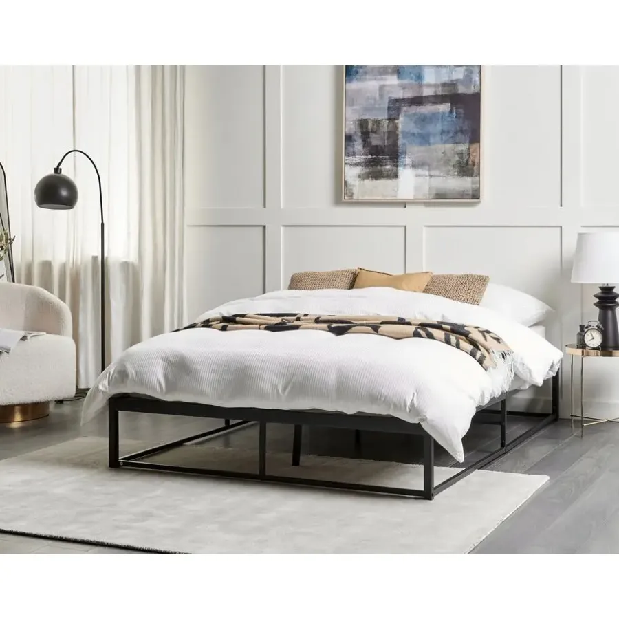 Beliani VIRY - Tweepersoonsbed - Zwart - 140 x 200 cm - Metaal