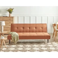 Beliani VISBY - Slaapbank 3-zits - Goudbruin - Polyester