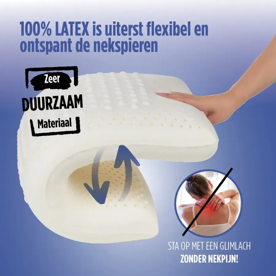 Hoofdkussens-Vitapur Hoofdkussen - Latex hoofdkussen - Verkoelend - 60x40 cm