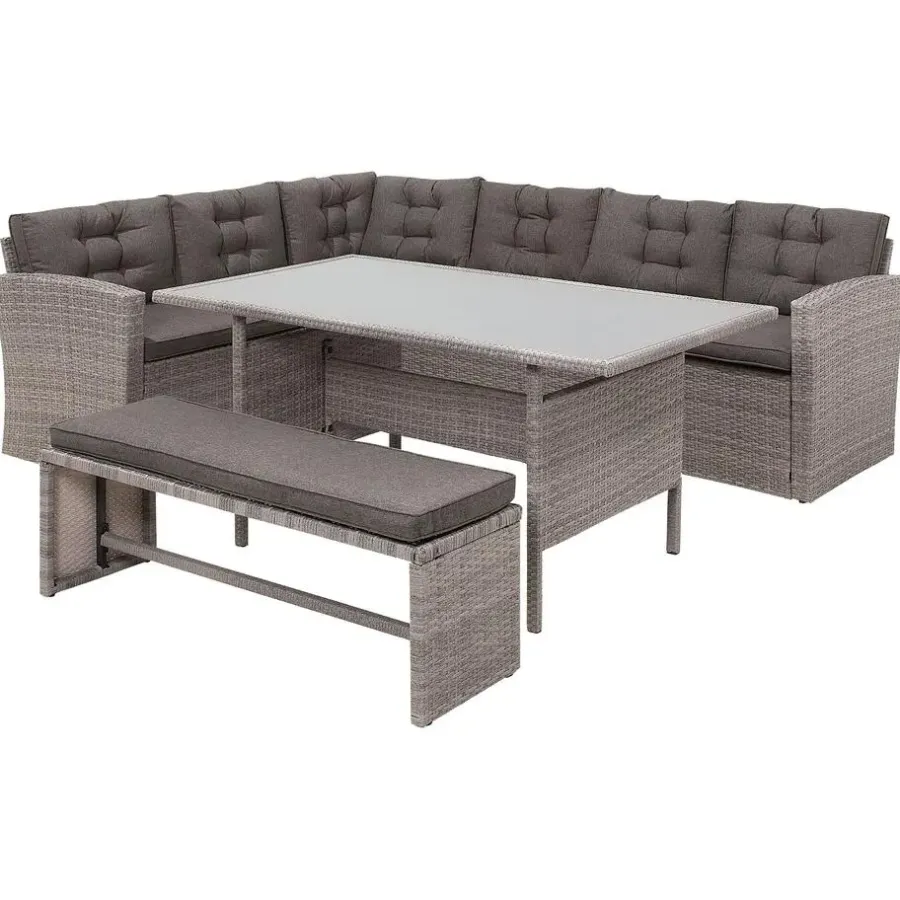 Beliani VITERBO - Loungeset voor 8 - Grijs - PE rotan